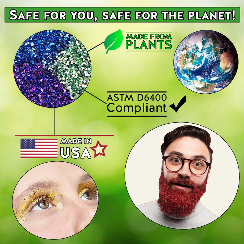 Biodegradable Glitter Made from Plant Cellulose, Earth Friendly. Perfect for Body, Cosmetics, Crafts, DIY Projects. Can be Mixed with Lotions, Gels, Oils, Face Paint (1 Ounce, Rose) Alternative Imagination