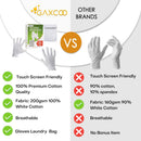 White Gloves Moisturizing Overnight Bedtime Cotton | White Inspection Premium Cloth Quality | Eczema Dry Sensitive Irritated Skin Spa Therapy Secure Wristband (100% Cotton, 1 Pack) Gaxcoo