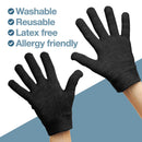 ZenToes Moisturizing Gloves with Gel Lining - Dry Hands Treatment - 1 Pair Hydrating Cracked Hand Healing Gloves - Repair Rough, Chapped Skin Overnight (Cotton Black) ZenToes