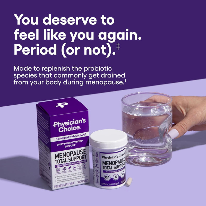 Physician's CHOICE Menopause Probiotic Supplement for Women with Black Cohosh - Support for Hot Flashes, Night Sweats, Hormone Balance, Weight Management & Gut Health - Perimenopause & Menopause Infinity Warehouse