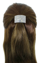 Rhinestone Ponytail Holder by Crystal Avenue | Stretchy Elastic Hair Tie | Silvertone with Sparkling Crystals Crystal Avenue