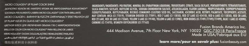 FusionBeauty LipFusion Micro-Injected Collagen Lip Plump Color Shine, Glow Fusion Beauty