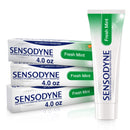 Sensodyne Fresh Mint Sensitive Toothpaste, Cavity Prevention and Sensitive Teeth Treatment - 4 Ounces (Pack of 3) Sensodyne