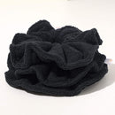 Ivyu Microfiber Hair Drying Scrunchies Towel Fiber - Buns Large Big Jumbo Black Scrunchie for Curl Hair for Shower Warp Wet Hair Anti Frizz Hair Products Absorbent Fast Sleep Scrunchy For Women Girls Ivyu
