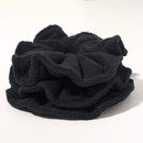 Ivyu Microfiber Hair Drying Scrunchies Towel Fiber - Buns Large Big Jumbo Black Scrunchie for Curl Hair for Shower Warp Wet Hair Anti Frizz Hair Products Absorbent Fast Sleep Scrunchy For Women Girls Ivyu