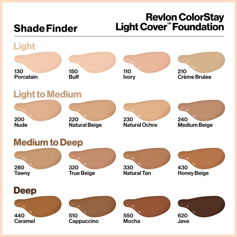 Revlon ColorStay Light Cover Liquid Foundation, Hydrating Longwear Weightless Makeup with SPF 35, Light-Medium Coverage for Blemish, Dark Spots & Uneven Skin Texture, 220 Natural Beige, 1 fl. oz. REVLON