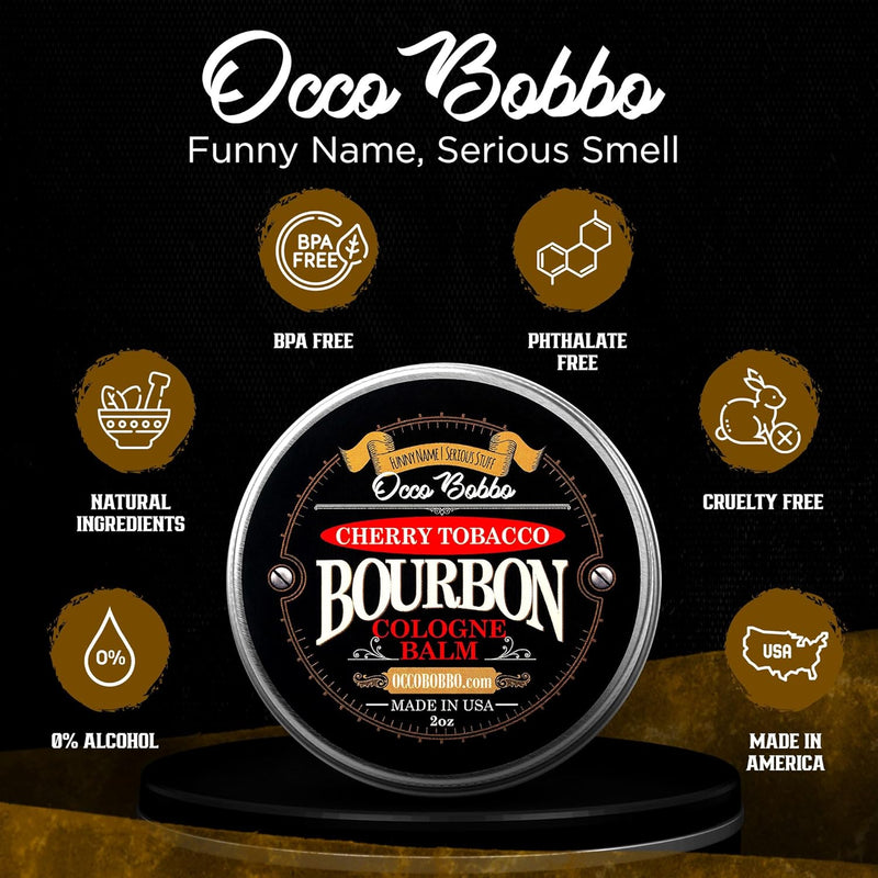 Occo Bobbo Cherry Tobacco Bourbon Cologne for Men - Mens Solid Cologne Bourbon - Bold and Masculine Scent - Perfectly Crafted for the Modern Man - Made in the USA (2 oz) Infinity Warehouse