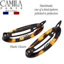 Camila Paris CP1993/2 French Hair Barrette Clip for Women, Handmade, Side Slide-in Metal-Free Closure Strong Hold Grip Hair Clips for Girls, No Slip Durable Styling Hair Accessories, Made in France Camila