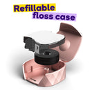Burst Refillable Dental Floss Set with Mint Eucalyptus Aroma, Charcoal Coating, Textured, Expanding Technology, Vegan, 12 Week Supply (32 Yards), Rose Gold Burst