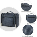 Hanging Toiletry Bag for Women & Men, OMYSTYLE Portable Travel Kit Bag, Waterproof Bathroom Toiletries Organizer with Hook for Makeup, Cosmetic, Shaving, Shampoo (Travel Size, Navy Plaid) OMYSTYLE Store