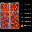 4000pcs Mixed Size Hot Fix Round Crystals Gems Glass Stones Hotfix Flat Back Rhinestones (Orange) MASSIVE BEADS