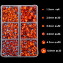 4000pcs Mixed Size Hot Fix Round Crystals Gems Glass Stones Hotfix Flat Back Rhinestones (Orange) MASSIVE BEADS