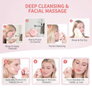 MelodySusie Electric Sonic Facial Cleansing Brush with Heated Massaging, Silicone Face Cleansing Device for Deep Cleaning & Gentle Exfoliating, Rechargeable, Valentine's Gifts for Women MelodySusie