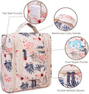 Hanging Travel Toiletry Bag Kit Cosmetic Makeup Organizer for Women and Men (Beige Flamingo) Narwey Store