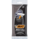BIC Bic metal men's disposable shaving razors, single blade, 30 count (6 packs of 5 razors), 30 Count BIC