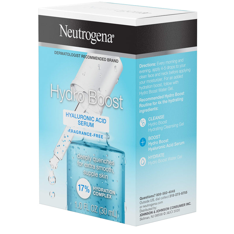Neutrogena Hydro Boost Hyaluronic Acid Serum with 17% Hydration Complex, Lightweight Daily Hyaluronic Acid Facial Serum for Dry Skin, Oil-Free Fragrance-Free, 1 Fl Oz Neutrogena