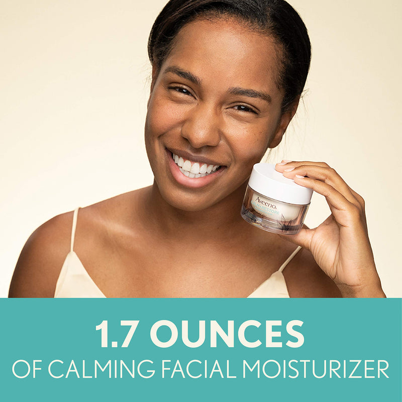 Aveeno Calm + Restore Oat Gel Facial Moisturizer for Sensitive Skin, Lightweight Gel Cream Face Moisturizer with Prebiotic Oat and Feverfew, Hypoallergenic, Fragrance- and Paraben-Free, 1.7 oz Aveeno