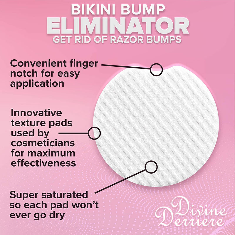 Divine Derriere Ingrown Hair Treatment Pads (Razor Bump Stopper) After Shave Solution to Eliminate Ingrown Hairs and Razor Burns - Ingrown Hair Treatment Pads for Men and Women Divine Derriere Store