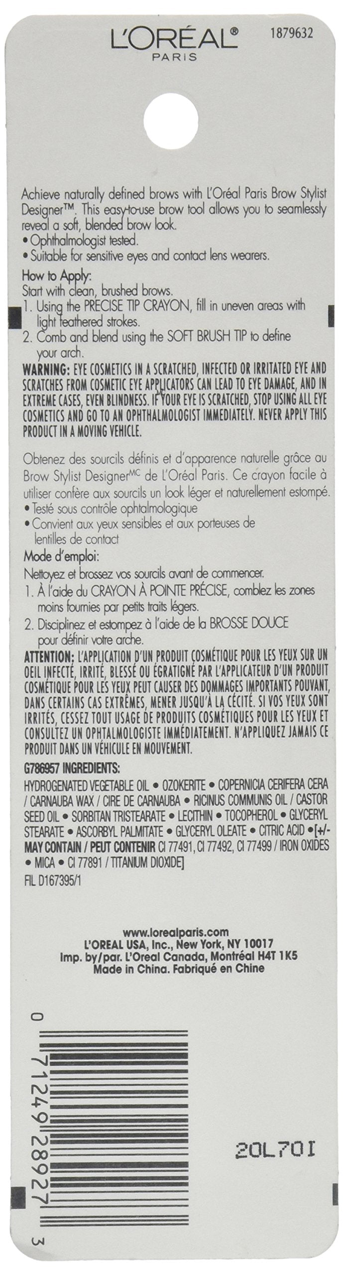 L'Oreal Paris Makeup Brow Stylist Designer Eyebrow Pencil, Blonde (Packaging May Vary) L'Oréal Paris
