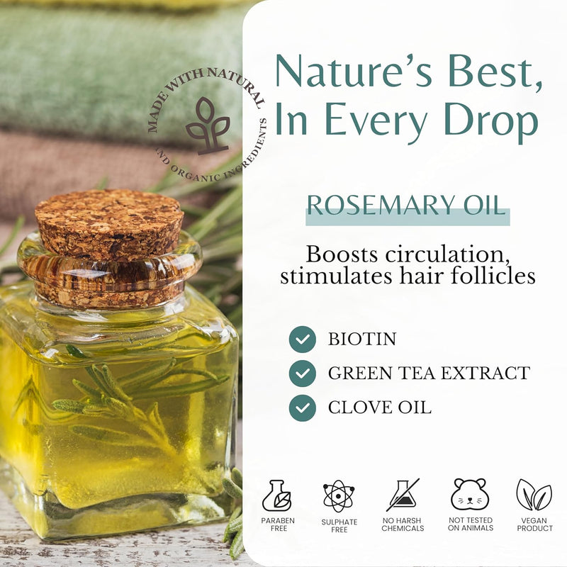 Rosemary Oil Shampoo & Conditioner Set with Biotin for Thinning Hair & Anti-Hair Loss, Strengthening Botanical Formula, Women & Men, Sulfate-Free, Organic, 16 fl oz Each Infinity Warehouse