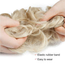 Messy Bun Hair Pieces Scrunchy Updo for Women Fluffy Wavy Hair Bun Scrunchies Donut Top Knot Hairpiece Synthetic Chignons with Elastic Rubber Band Ash Blonde mix Bleach Blonde Thicker 2Pc Benehair