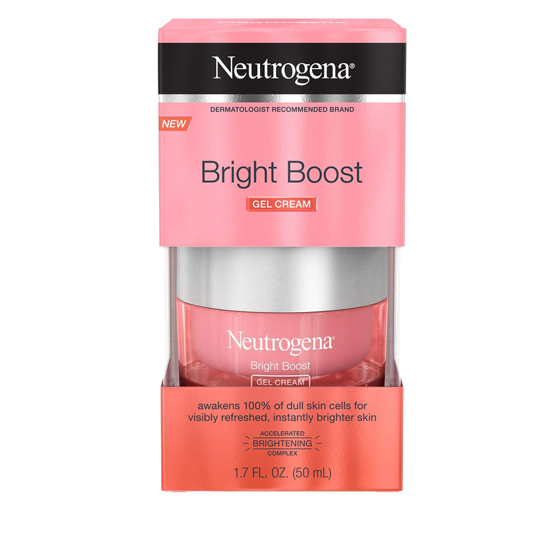 Neutrogena Bright Boost Brightening Moisturizing Face with Skin Resurfacing and Brightening Neoglucosamine for smooth skin Facial with AHA PHA and Mandelic Acids, Gel Cream, 1.7 Fl Oz Neutrogena