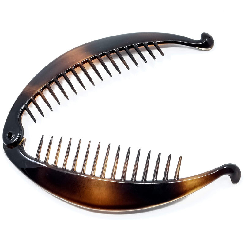 Camila Paris CP4 5 inch French Banana Clip Hair Comb, Classic Girls Updo Flexible Ponytail Holder Interlocking Banana Combs, Fashion Durable and Styling Hair Accessories for Women, Made in France Camila