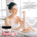 Body Scrub Exfoliator - 12oz FRENCH ROSE Sugar scrub cubes w/Mango Butter & Shea butter- Ultra Hydrating & Moisturizing - All Natural & Organic for all body exfoliation- For hands, arms, legs & foot Mineral Me California