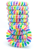 RayBella Spiral Hair Ties - 12pcs BPA-free, Comfortable, Coil Hair Ties, Hair Ties for Thick Hair, Phone Cord Hair Ties, Hair Coils (Colorful) RayBella