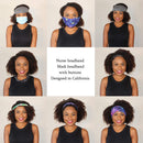 Headbands with Button for Mask, Wide Nurses Headbands Non Slip Elastic Ear Protection for Women Men Doctors Sweatband Head Wrap ABAMERICA