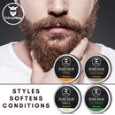 Scented Beard Balm for Men - Variety 4 Pack with Natural Vanilla, Sandalwood, Citrus & Cedarwood Sampler Scents - Styles & Conditions with Organic Shea Butter, Argan & Jojoba Oils - Striking Viking Striking Viking