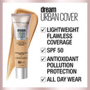 Maybelline Dream Urban Cover Flawless Coverage Foundation Makeup, SPF 50, Natural Ivory Maybelline New York