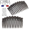 Camila Paris CP3034 French Hair Side Comb, 2 Pack Small Rounded, Gray Flexible Durable Cellulose Hair Combs, Strong Hold Hair Clips for Women, No Slip Styling Girls Hair Accessories Made in France Camila