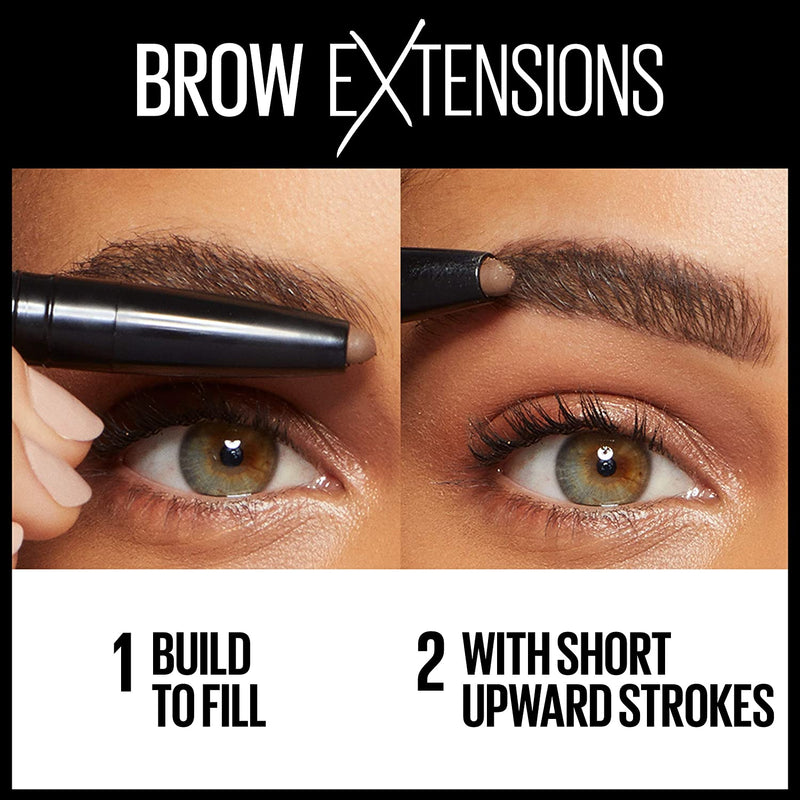 Maybelline Brow Extensions Eyebrow fiber Pomade Crayon, Fiber Stickeyebrow Makeup, Eye Makeup, Soft Matte Finish, for Thicker, Natural-looking Eyebrows, Soft Brown, 0.014 Ounce Maybelline New York