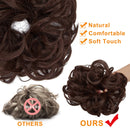 OKHOTY 1PCS Messy Hair Bun Hair Scrunchies Extension Curly Wavy Messy Synthetic Chignon for Women Updo Hairpiece(1PCS Dark Auburn) OKHOTY