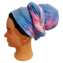 Ankara African Print Soft Headwraps Headband Long Hair Head Wrap Scarf Turban Tie Jersey Knit African head wraps(Tie Dye Style 1) Novarena