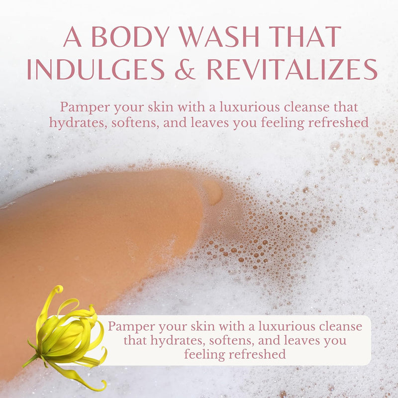 Ylang Ylang Body Wash, Cleanses, Nourishes & Hydrates, Gentle Shower Gel for Dry and Sensitive Skin, Women & Men, Organic & Natural, 16 fl oz, 2-Pack Infinity Warehouse