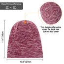 Satin Lined Hair Cover Sleep Cap - Adjustable Stay on No Fading Slouchy Skull Night Sleeping Beanie for Frizzy Natural Curly Hair Protection - Heather Burgundy GB Selected