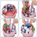 Barrel Makeup Bag Travel Drawstring Cosmetic Bag Toiletry Organizer Waterproof for Women and Girls (Small, Flamingo) Narwey