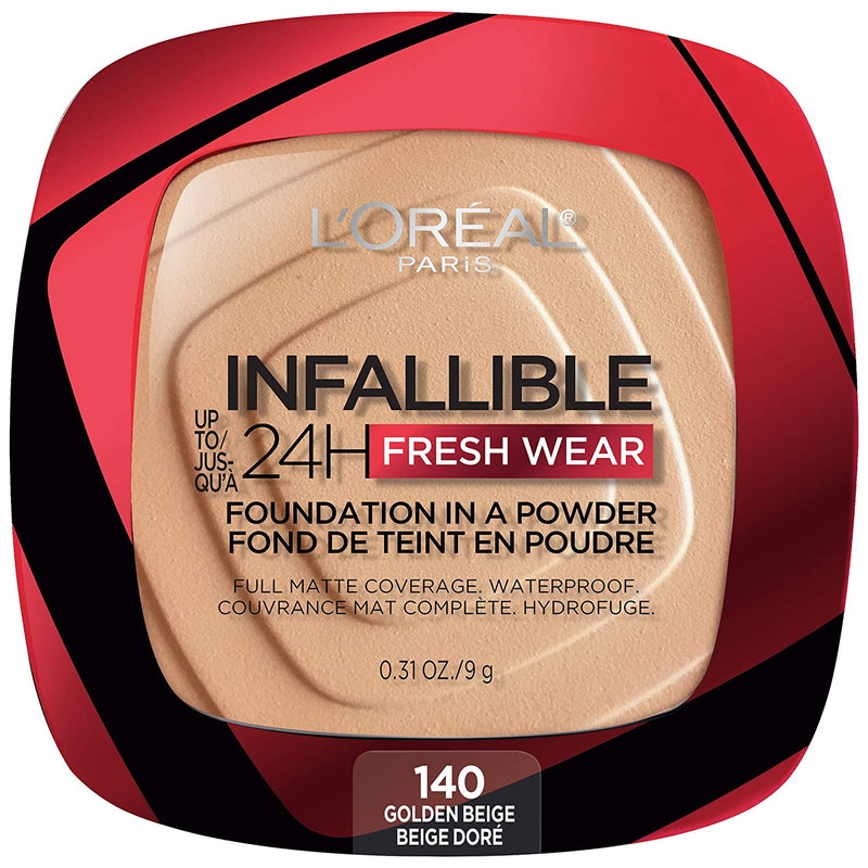 L'Oreal Paris Infallible Fresh Wear Foundation in a Powder, 140 Golden Beige, 0.31 Fl Oz L'Oreal Paris Store