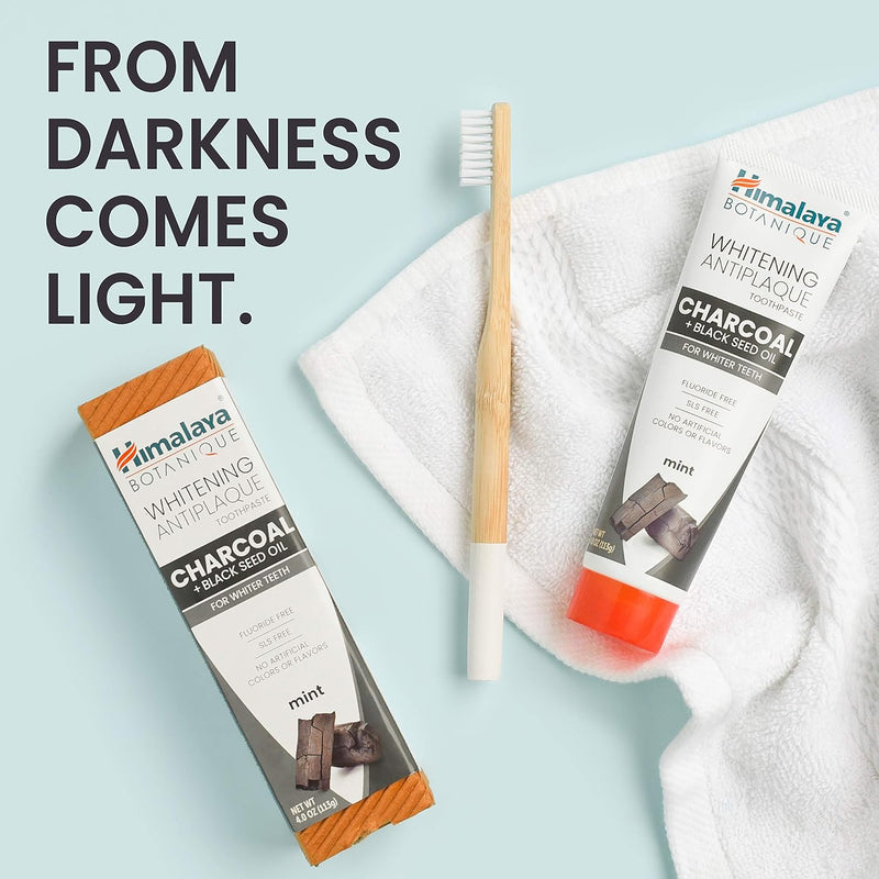 Himalaya Botanique Whitening Antiplaque Toothpaste with Charcoal + Black Seed Oil, Fluoride Free, for Whiter Teeth, 4 oz, 2 Pack… Infinity Warehouse