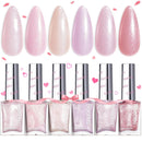 Beetles Jelly Nail Polish Set,6 Colors Pink Nude Jelly Quick Dry Nail Polish Fingernail Fast Drying & Long Lasting Nail Strengthener Polish Gifts for Women Infinity Warehouse