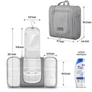 BALEINE Toiletry Bag for Women and Men, Water-Resistance Cosmetic Bags Makeup Organizer for Toiletries with Hanging Hook (Large, Gray) BALEINE