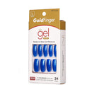 Kiss Gold Finger Gel Glam 24 Nails GFC04 BLUE Kiss Store