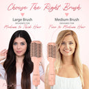 FairyBrave Blow Dryer Brush - Hot Air Brush Hair Dryer, Salon Quality One Step Hair Blowout Volumizer with Hair Clips and Teasing Comb for Medium to Thick Hair, Pink FairyBrave
