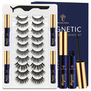 Magnetic Eyelashes with Eyeliner Kit with Tweezer, 10 Style Reusable Lashes for Women, Upgraded 3D Magnetic Eyelashes Natural Look, 4Pcs Waterproof Magnetic Eyeliner and Magnetic Eyelash Kit SevenCrown