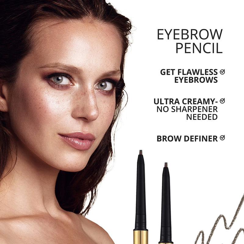 Eyebrow Definer Pencil | Fill in Draw Fine Lines and add volume to your Brows | Long Lasting and Waterproof | Precision Smart Double Ended Design | Mela Beauty Studio Professional Makeup (Dark Brown) Melanie Jovanovic Store