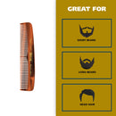Wahl Beard, Moustache, & Hair Pocket Comb for Men's Grooming - Handcrafted & Hand Cut with Cellulose Acetate - Smooth, Rounded Tapered Teeth - Model 3324 WAHL