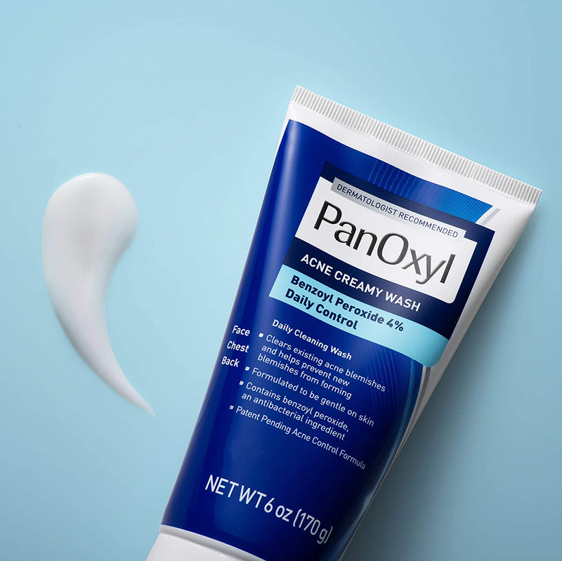PanOxyl Antimicrobial Acne Creamy Wash, 4% Benzoyl Peroxide, 6 Ounce PanOxyl