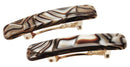 France Luxe Mini Rectangle Barrette, Onyx, Set of 2 - Classic French Design for Everyday Wear France Luxe